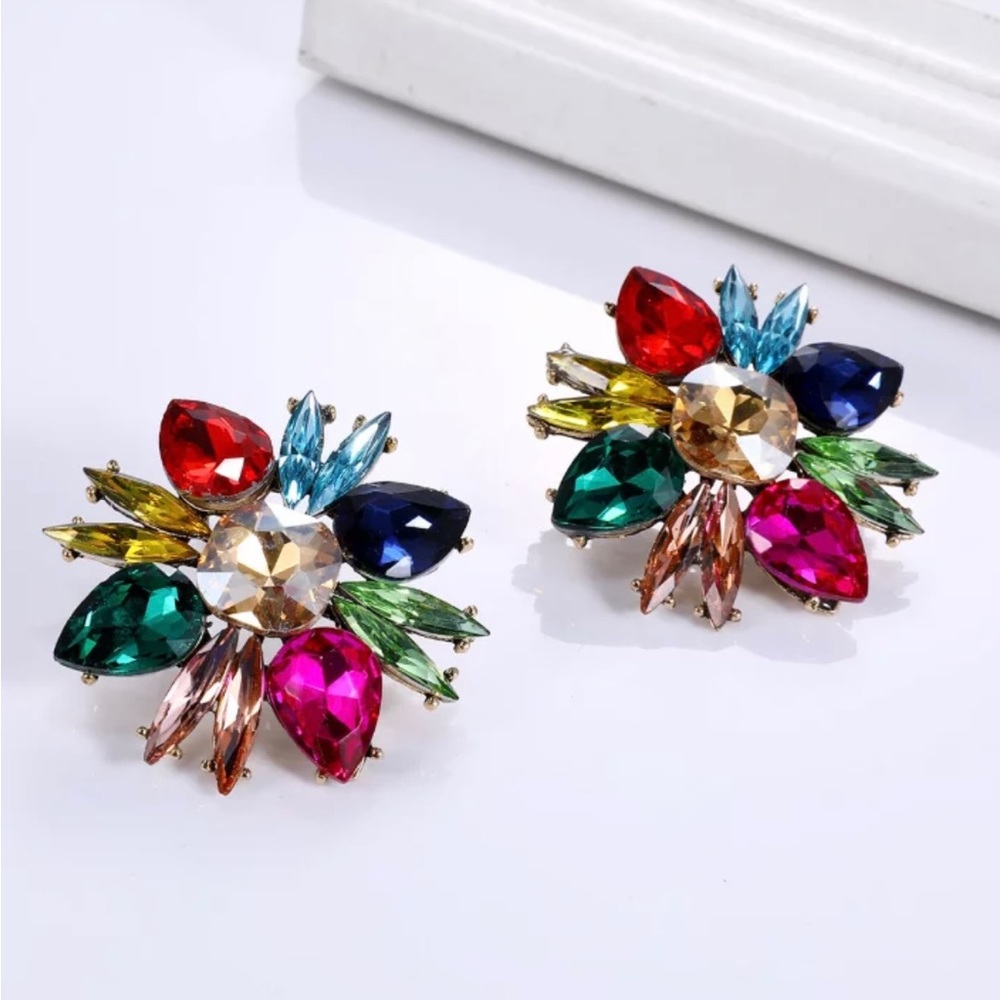 Fashion colorful rhinestones earrings